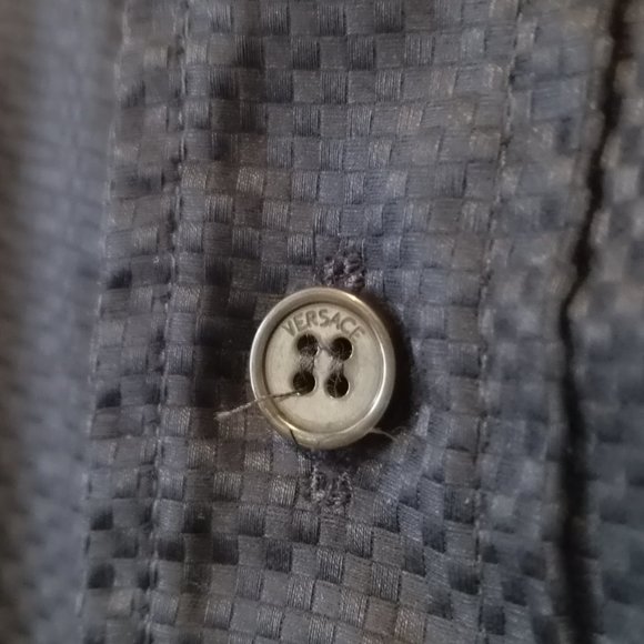 VERSACE - Woven textured black shirt - Sz 50 - Picture 9 of 13